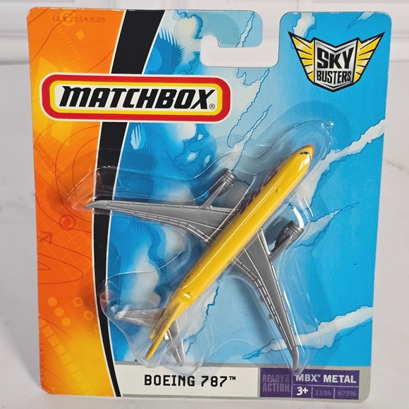 Matchbox Sky Busters Boeing 787 Dreamliner DHL Yellow Diecast Airplane MBX 2008